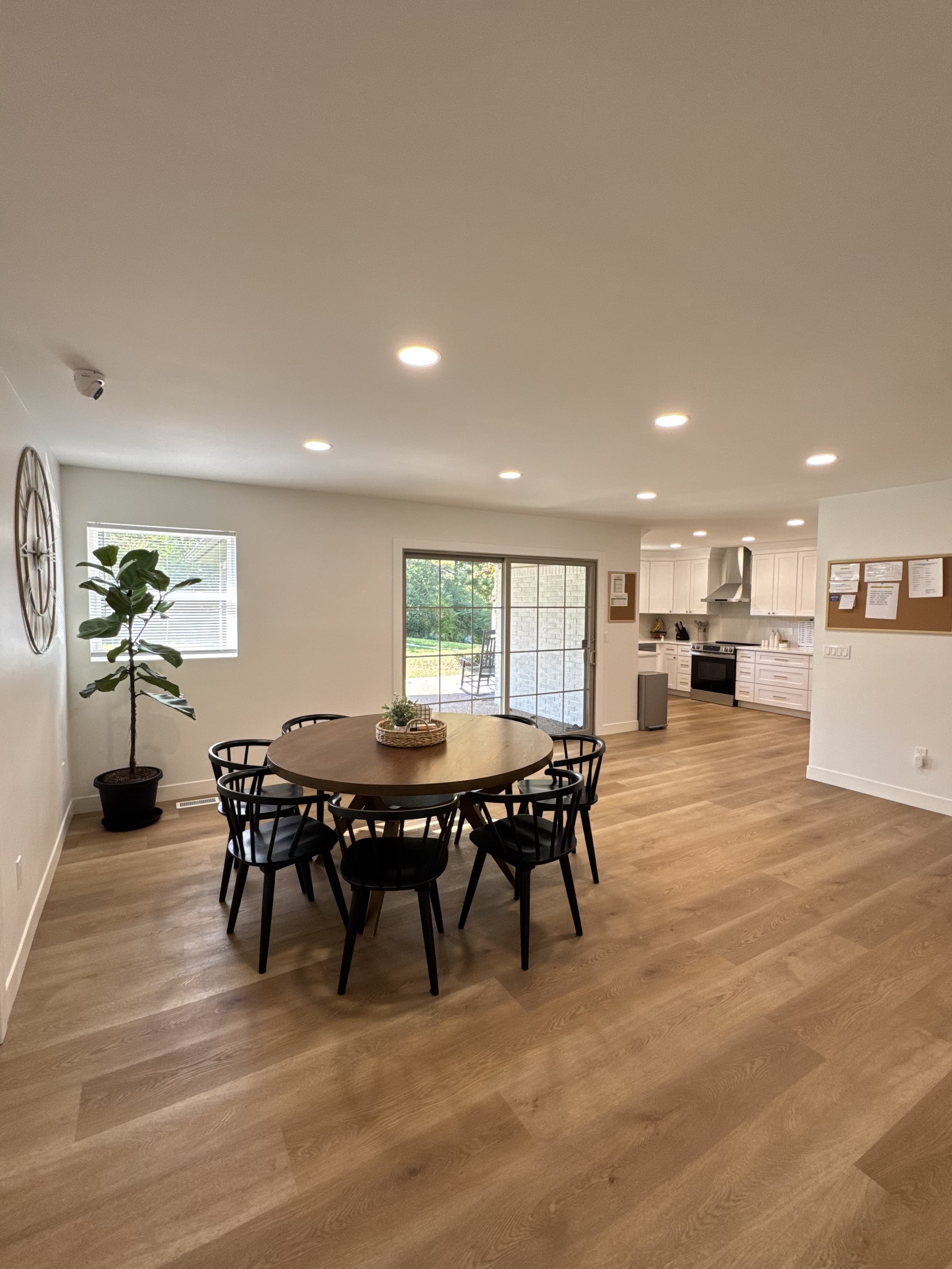 Modern kitchen and dining area